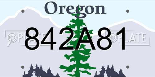 842A81 Oregon License Plate