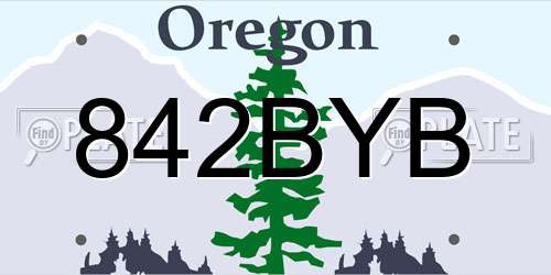 842BYB Oregon License Plate