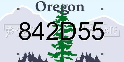 842D55 Oregon License Plate