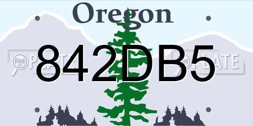 842DB5 Oregon License Plate