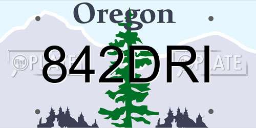 842DRI Oregon License Plate