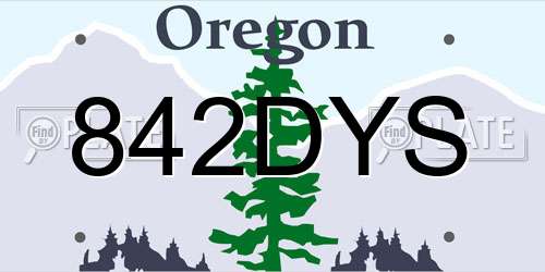 842DYS Oregon License Plate