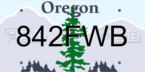 842FWB Oregon License Plate
