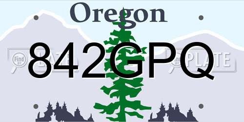 842GPQ Oregon License Plate