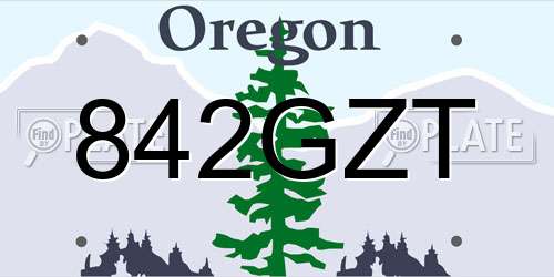 842GZT Oregon License Plate
