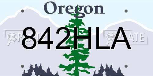 842HLA Oregon License Plate