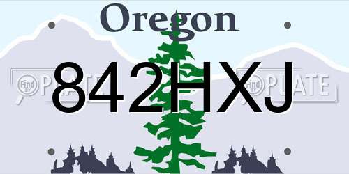 842HXJ Oregon License Plate