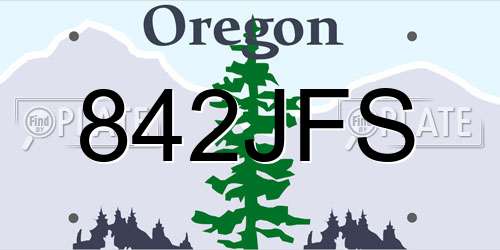 842JFS Oregon License Plate