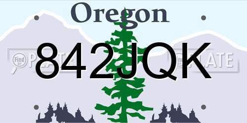 842JQK Oregon License Plate