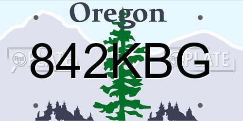 842KBG Oregon License Plate