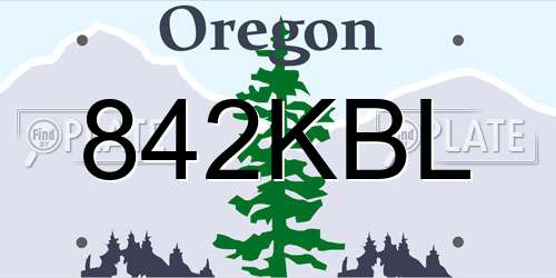 842KBL Oregon License Plate