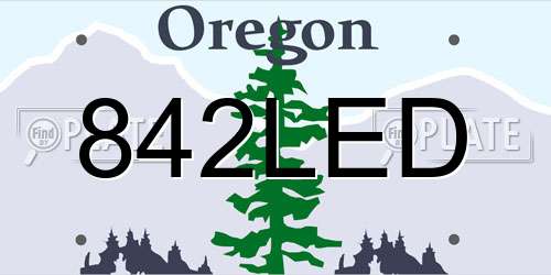 842LED Oregon License Plate
