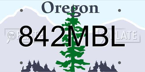 842MBL Oregon License Plate