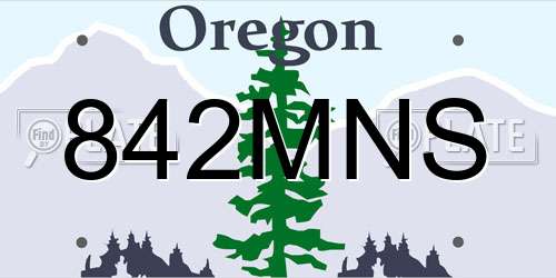 842MNS Oregon License Plate