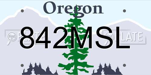 842MSL Oregon License Plate