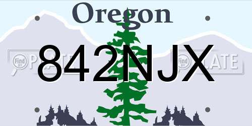 842NJX Oregon License Plate