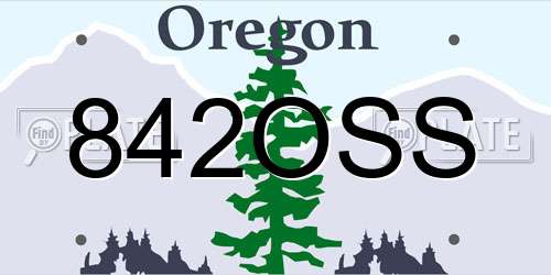 842OSS Oregon License Plate