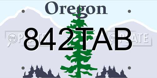 842TAB Oregon License Plate