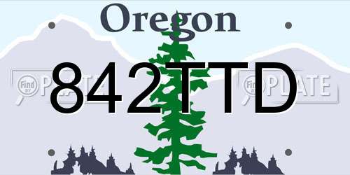 842TTD Oregon License Plate