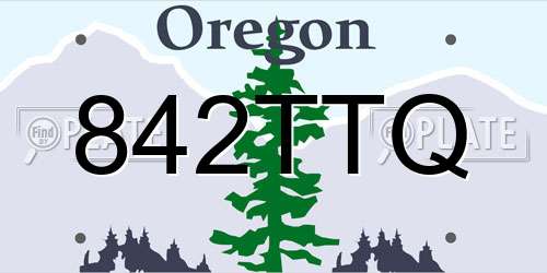 842TTQ Oregon License Plate