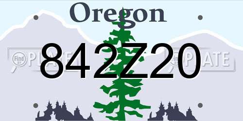 842Z20 Oregon License Plate