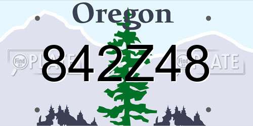 842Z48 Oregon License Plate