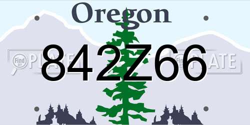 842Z66 Oregon License Plate