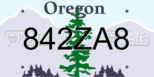 842ZA8 Oregon License Plate