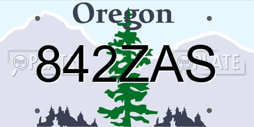 842ZAS Oregon License Plate