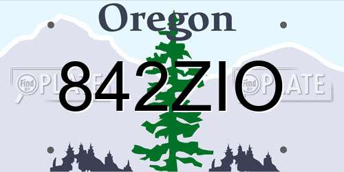 842ZIO Oregon License Plate