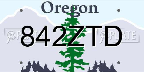842ZTD Oregon License Plate