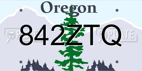 842ZTQ Oregon License Plate