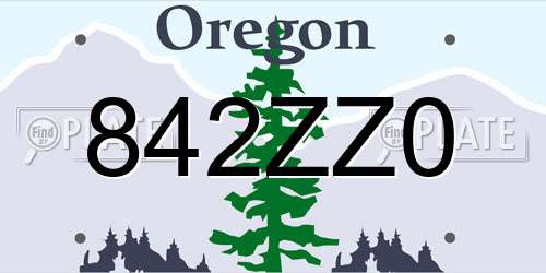 842ZZ0 Oregon License Plate