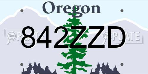842ZZD Oregon License Plate