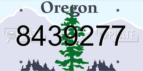 8439277 Oregon License Plate