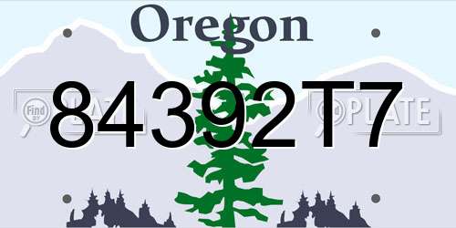 84392T7 Oregon License Plate