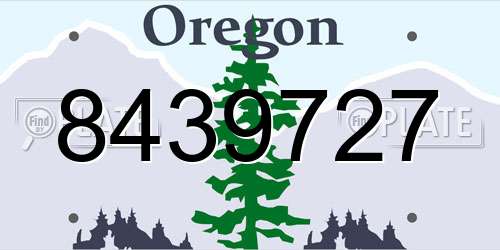 8439727 Oregon License Plate