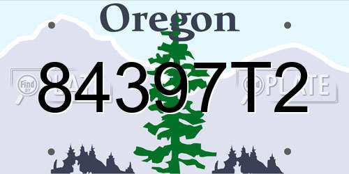 84397T2 Oregon License Plate