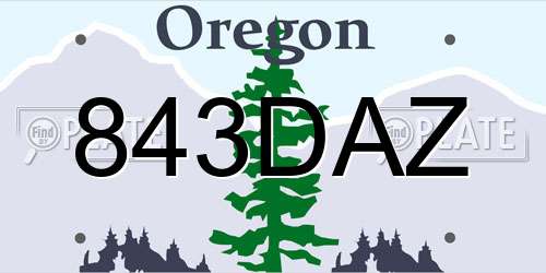 843DAZ Oregon License Plate