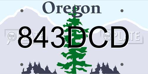 843DCD Oregon License Plate