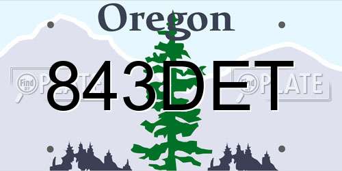 843DET Oregon License Plate