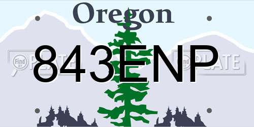 843ENP Oregon License Plate