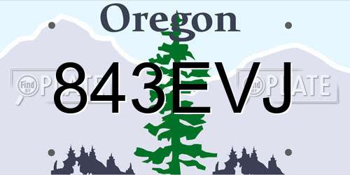 843EVJ Oregon License Plate
