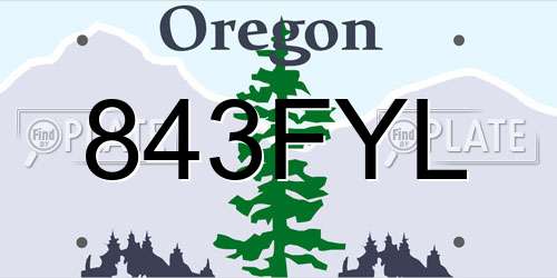 843FYL Oregon License Plate