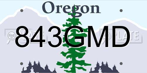 843GMD Oregon License Plate