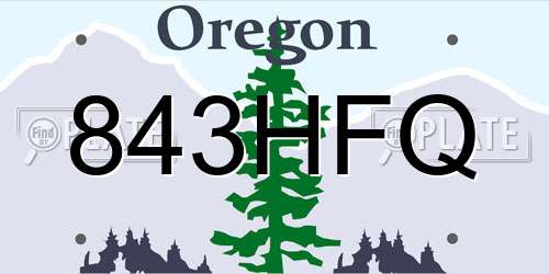 843HFQ Oregon License Plate
