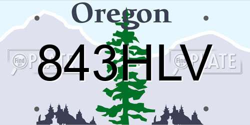 843HLV Oregon License Plate