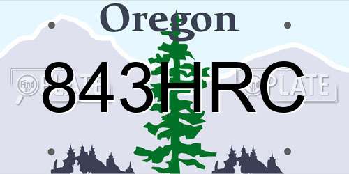 843HRC Oregon License Plate