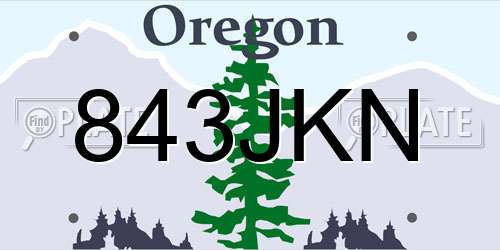 843JKN Oregon License Plate