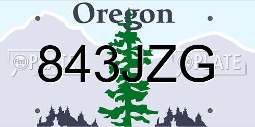 843JZG Oregon License Plate
